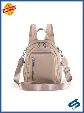 Small Backpack Purse PU Leather Women's 3 in 1 Fashion Handbag Travel Daypack